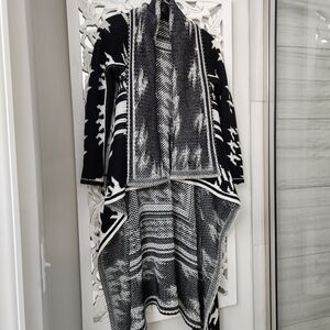 Calvin Klein Black and White Women's Poncho